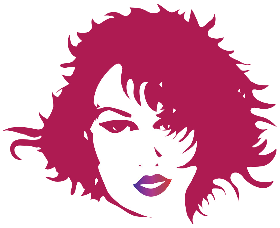 graphic of a red wig on a female